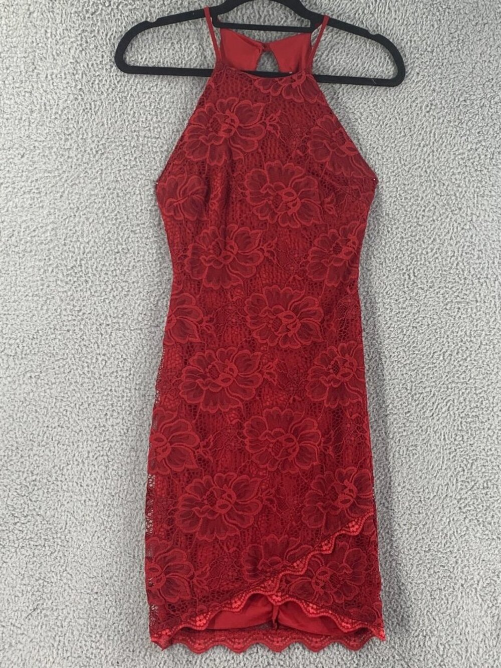 B. Darlin Womens Dress Floral Lace Red Mini